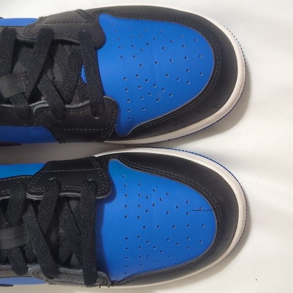 Nike Air Jordan 1 Mid Shoes, Color Black Royal Blue Size 6.5Y - Picture 5 of 16